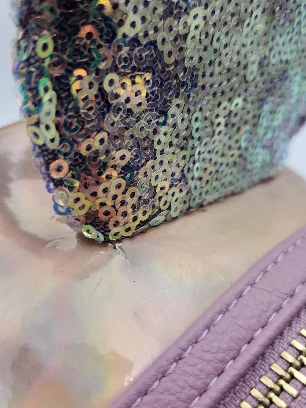 Walt Disney 50 Anniversary Earidescent Sequin Mickey Ear Backpack Loungefly Pink